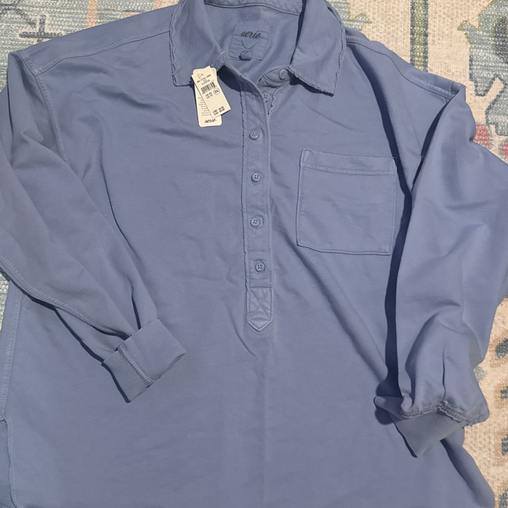 Aerie polo sweatshirt pop over